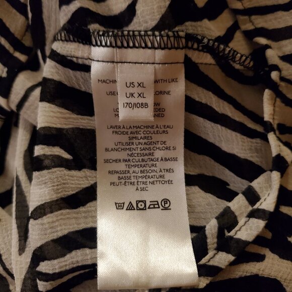 Free People Ciara Zebra Printed Button Down Blouse Sheer Black/White Size XL - Picture 5 of 6